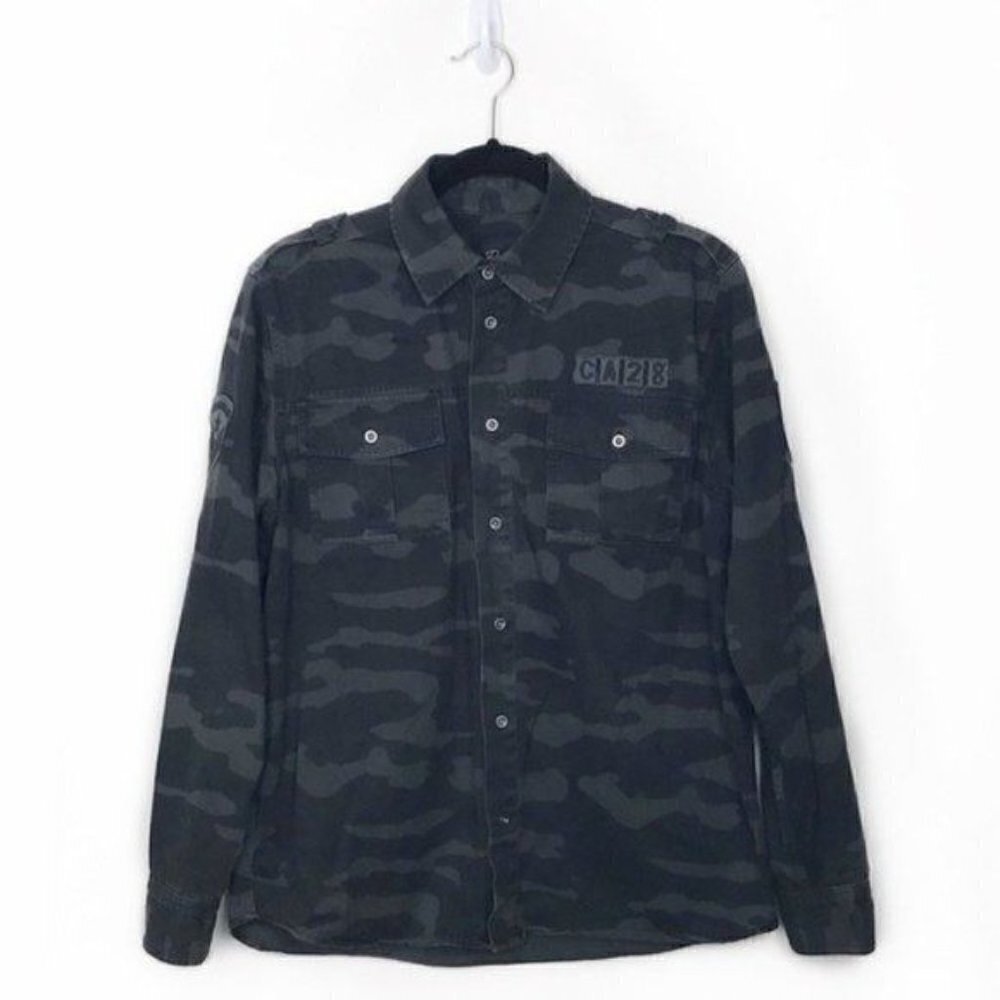 Rails Gavin Camo Printed Woven Shirt Jacket $188 Small
